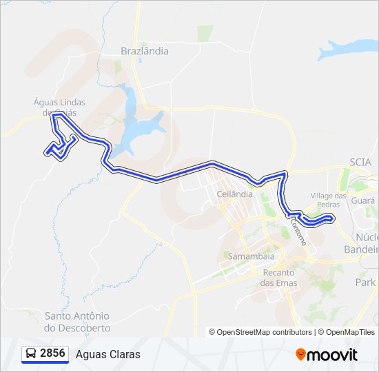 Mapa da linha 2856 de ônibus