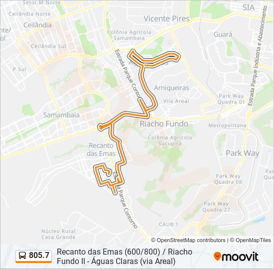 Mapa de 805.7 de autobús