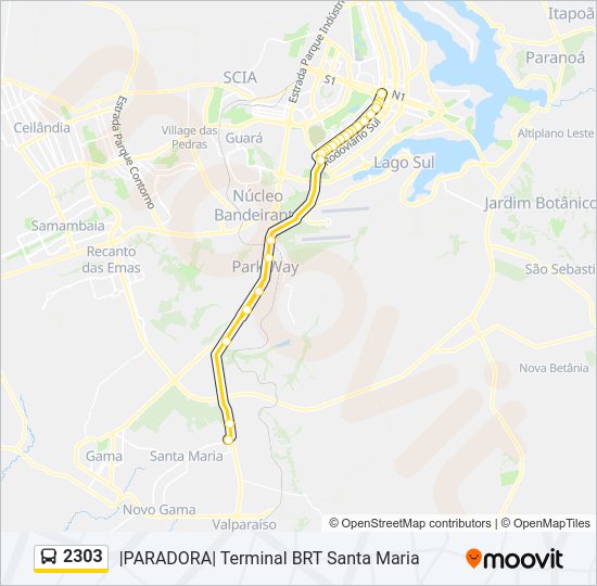 Mapa de 2303 de autobús