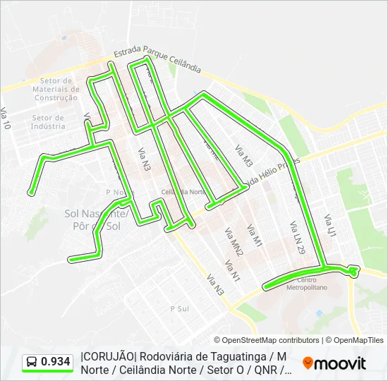 0.934 Bus Line Map