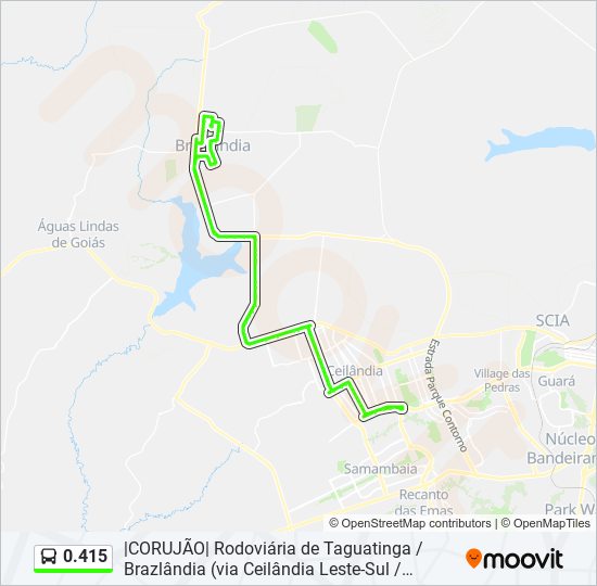 Mapa da linha 0.415 de ônibus