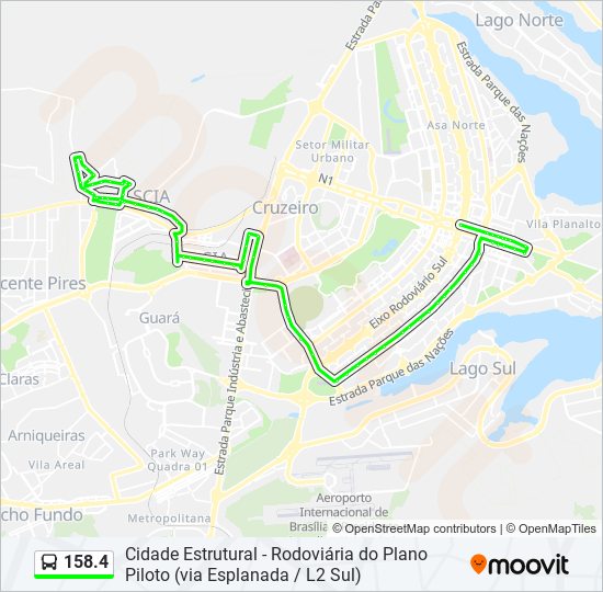 Mapa de 158.4 de autobús