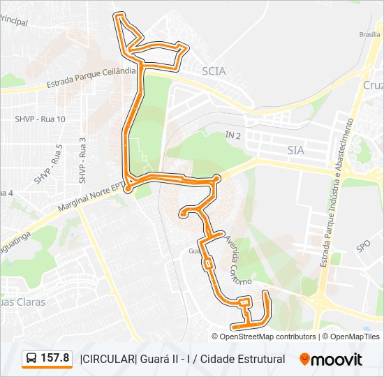 Mapa de 157.8 de autobús