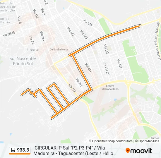 933.3 Bus Line Map