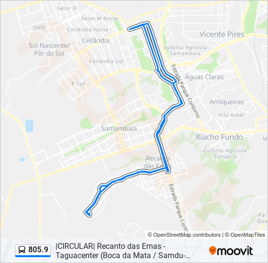 Mapa de 805.9 de autobús