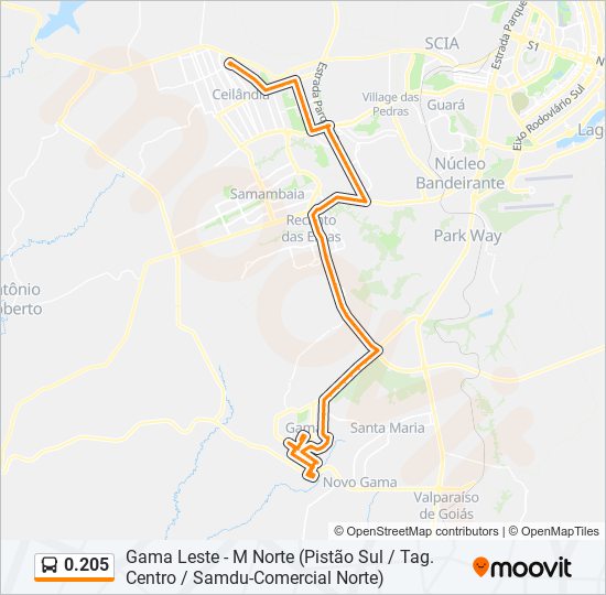 Mapa de 0.205 de autobús