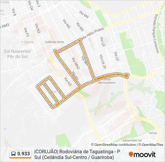 0.933 Bus Line Map