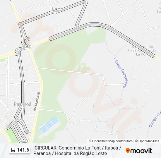 141.6 Bus Line Map
