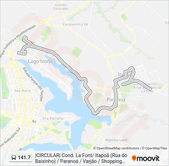 141.7 Bus Line Map