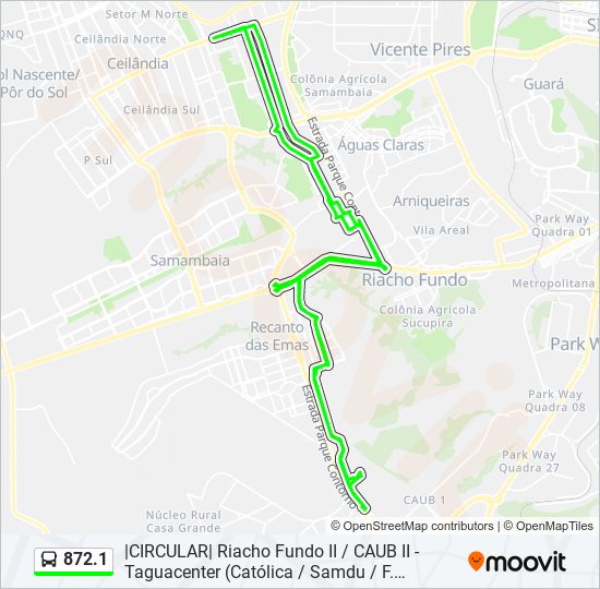 Mapa de 872.1 de autobús