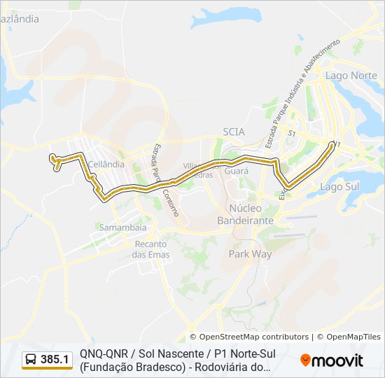 385.1 bus Line Map