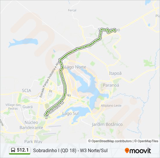 Mapa de 512.1 de autobús