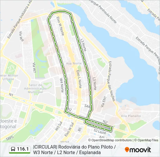 116.1 Bus Line Map