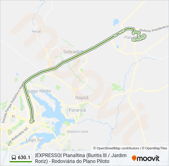 Mapa de 630.1 de autobús