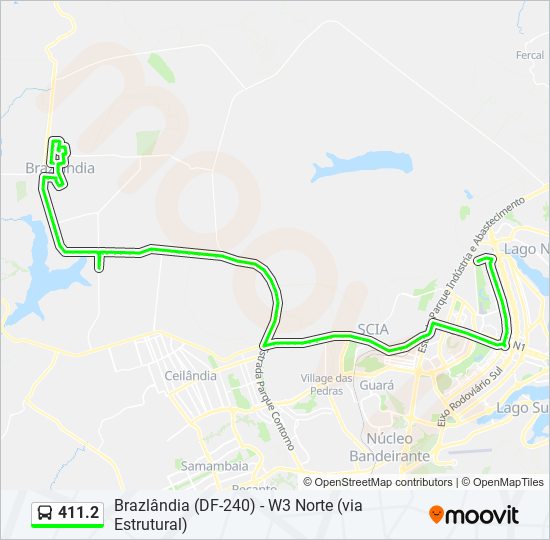 Mapa da linha 411.2 de ônibus