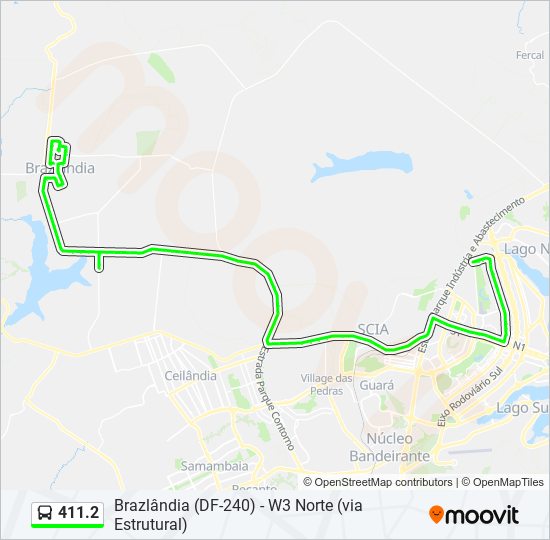 Mapa da linha 411.2 de ônibus