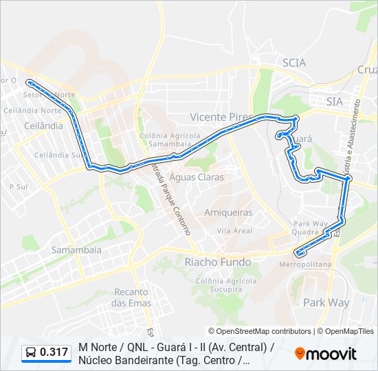 Mapa de 0.317 de autobús