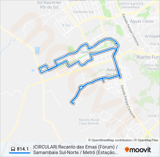 Mapa da linha 814.1 de ônibus