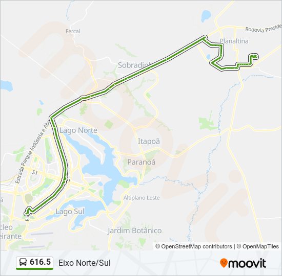 Mapa de 616.5 de autobús