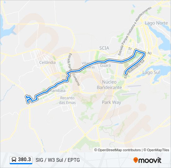 Mapa de 380.3 de autobús