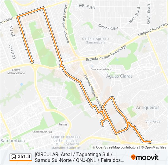 351.3 bus Line Map