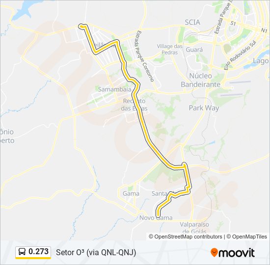 Mapa da linha 0.273 de ônibus