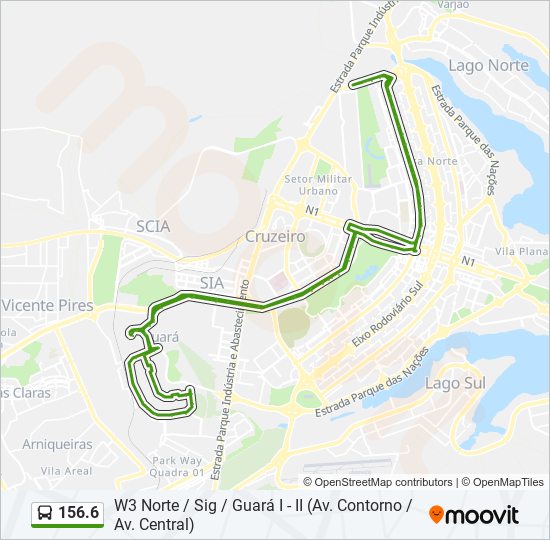 Mapa de 156.6 de autobús