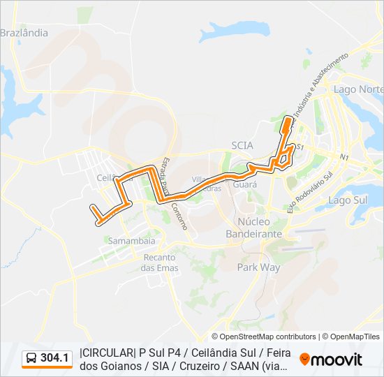 304.1 bus Line Map