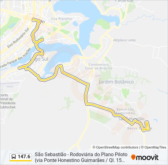 Mapa da linha 147.6 de ônibus