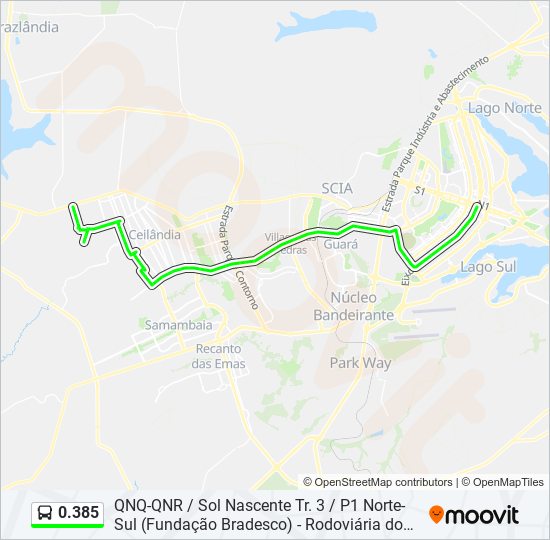 Mapa de 0.385 de autobús