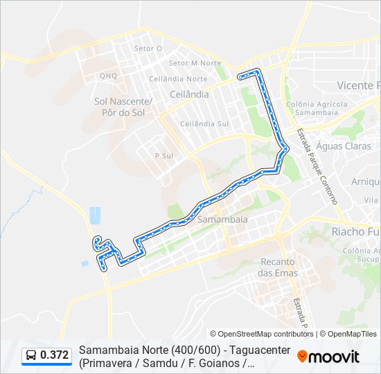 Mapa da linha 0.372 de ônibus