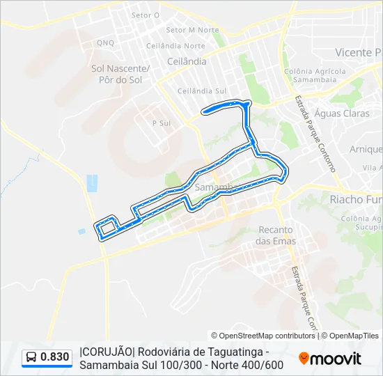 0.830 Bus Line Map