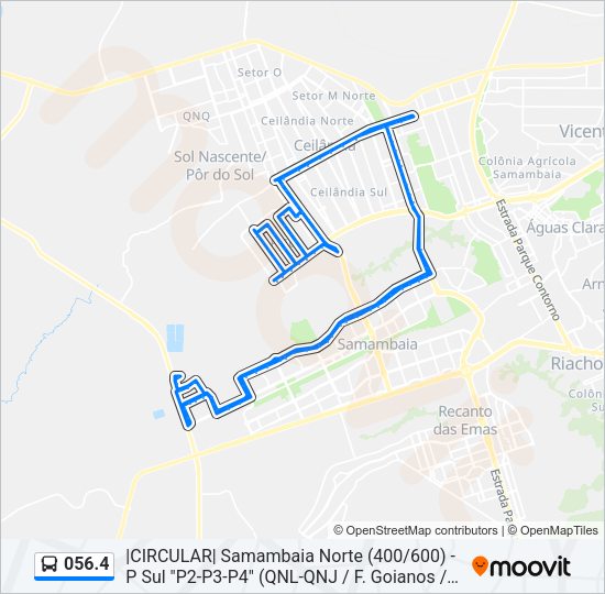 Mapa da linha 056.4 de ônibus