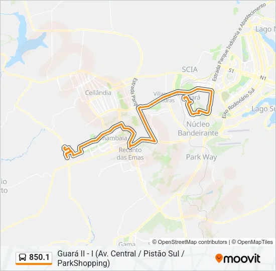 850.1 Bus Line Map