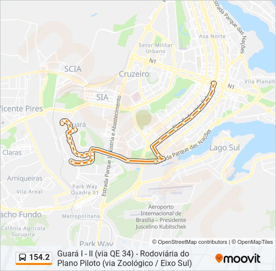 Mapa de 154.2 de autobús