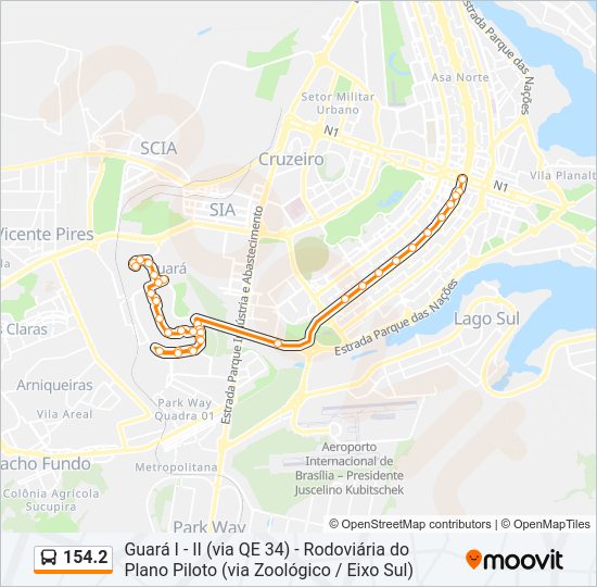 Mapa de 154.2 de autobús