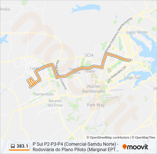 383.1 bus Line Map