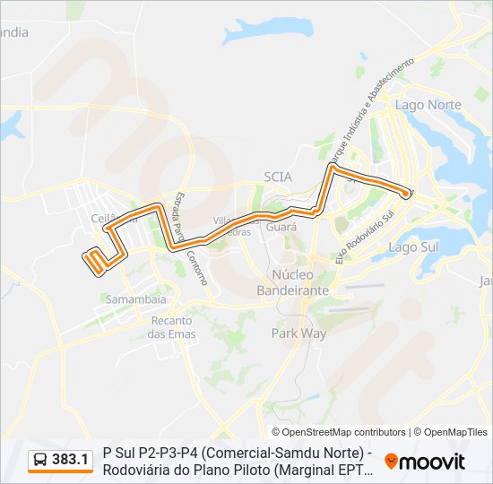 Mapa de 383.1 de autobús