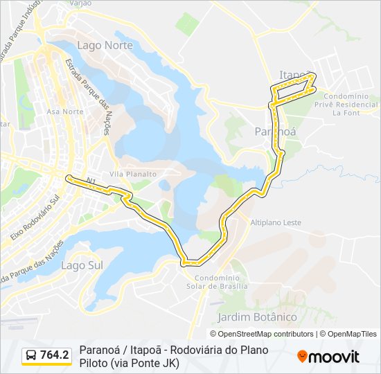 Mapa de 764.2 de autobús