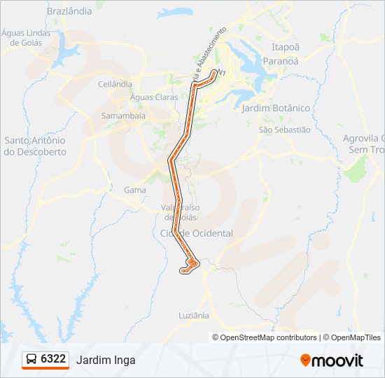 Mapa da linha 6322 de ônibus