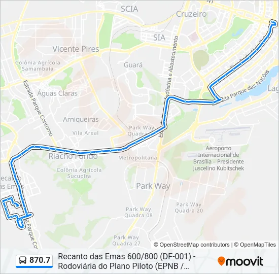 870.7 Bus Line Map
