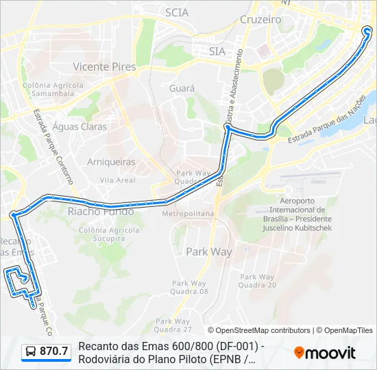 870.7 Bus Line Map