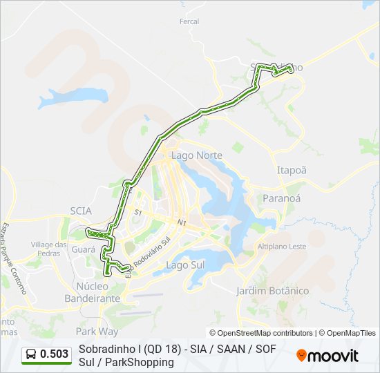 Mapa da linha 0.503 de ônibus