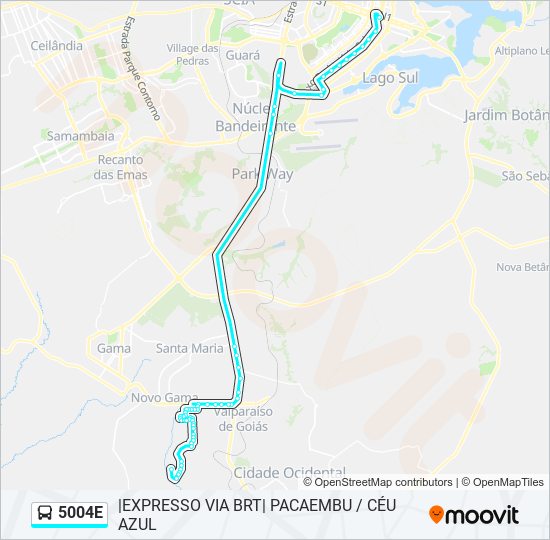 Mapa de 5004E de autobús