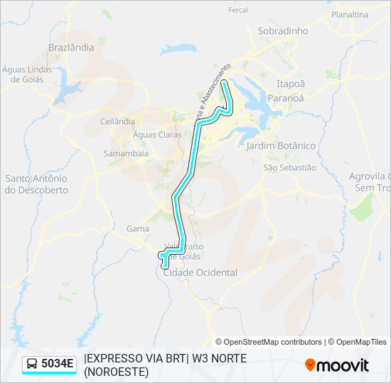 Mapa de 5034E de autobús