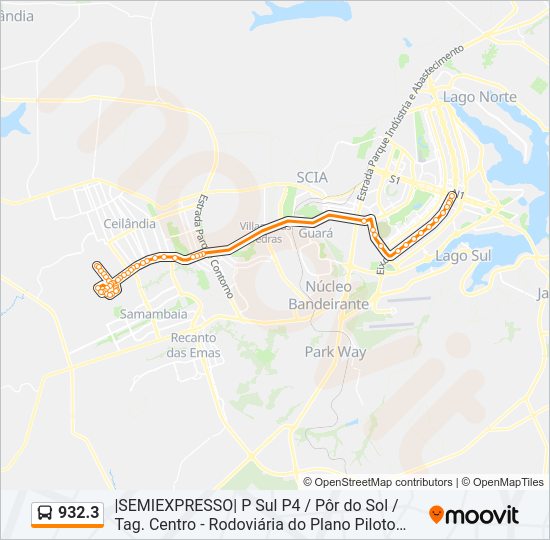 932.3 bus Line Map