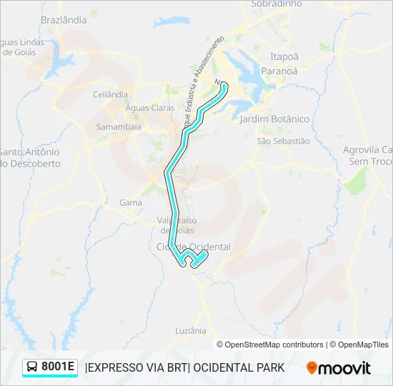 8001E Bus Line Map