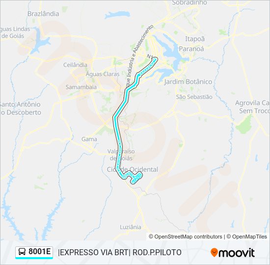 Mapa de 8001E de autobús