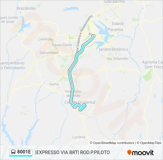 8001E Bus Line Map