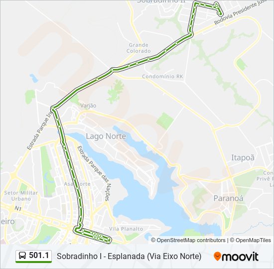 Mapa de 501.1 de autobús